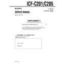Sony ICF-C201, ICF-C205 (serv.man3) Service Manual