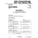 Sony ICF-C215, ICF-C215L (serv.man2) Service Manual