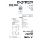 Sony ICF-CD73, ICF-CD73V Service Manual