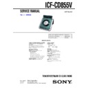 Sony ICF-CD855V Service Manual