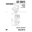 Sony ICF-SW12 Service Manual