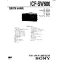 Sony ICF-SW600 Service Manual