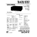 Sony LBT-A70, LBT-A70CD, LBT-A70CDM, LBT-D707, LBT-D707CD, TA-A70, TA-D707 Service Manual