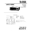 Sony LBT-D505, LBT-D505CD, LBT-D505CDM, TA-D505 Service Manual
