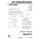 Sony LBT-G2500, LBT-XB20, LBT-XB22 Service Manual