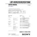Sony LBT-XGV10AV, LBT-XGV6, LBT-XGV8 Service Manual