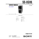 Sony LBT-XGV6, SS-XGV6 Service Manual