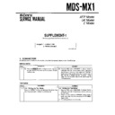 Sony MDS-MX1 Service Manual