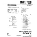 Sony MHC-7700D Service Manual