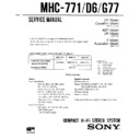Sony MHC-771, MHC-D6, MHC-G77 Service Manual