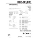 Sony MHC-BX3, MHC-DX3 Service Manual