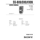 Sony MHC-BX9, MHC-DX9, MHC-VX99, SS-BX9, SS-DX9, SS-VX99 Service Manual
