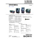Sony MHC-GN1300D, SS-CT1300D, SS-GN1300D, SS-GN1300DP, SSGN1300DPA, SS-RSX1300D, SS-WGV1300D Service Manual