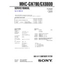 Sony MHC-GN700, MHC-GX8800 Service Manual