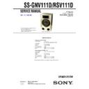 Sony MHC-GNV111D, MHC-GNV99D, SS-GNV111D, SS-RSV111D Service Manual