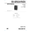 Sony MHC-GRX20, MHC-RXD3, SS-GRX20, SS-RXD3 Service Manual