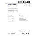 Sony MHC-GS200 Service Manual