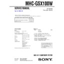 Sony MHC-GSX100W Service Manual