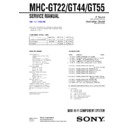 Sony MHC-GT22, MHC-GT44, MHC-GT55 Service Manual