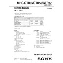Sony MHC-GTR33, MHC-GTR55, MHC-GTR77 Service Manual