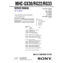 Sony MHC-GX30, MHC-RG22, MHC-RG33 Service Manual