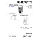 Sony MHC-GX90D, MHC-RV2, MHC-RV800D, SS-RG99, SS-RV2, SS-RV800D Service Manual
