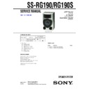 Sony MHC-RG190, SS-RG190, SS-RG190S Service Manual