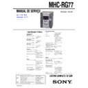 Sony MHC-RG77 Service Manual