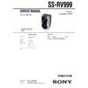 Sony MHC-RV22, MHC-RV777D, MHC-RV888D, MHC-RV999D, SS-RV999 Service Manual