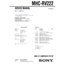 Sony MHC-RV222 Service Manual