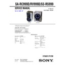 Sony MHC-RV999D, SA-RC999D, SA-RV999D, SA-RV999DX, SS-RS999 Service Manual