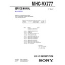 Sony MHC-VX777 Service Manual