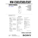 Sony NW-E503, NW-E505, NW-E507 Service Manual