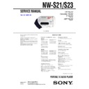 nw-s21, nw-s23 service manual