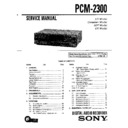 Sony PCM-2300 Service Manual