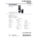 Sony SA-FW2010, SA-W2010, SS-F2010 Service Manual