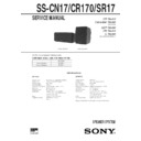 Sony SA-VE100, SS-CN17, SS-CR170, SS-CR370, SS-SR17 Service Manual