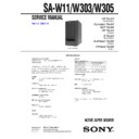 Sony SA-VE130, SA-VE150, SA-W11, SA-W11S, SA-W11X, SA-W303, SA-W305 Service Manual