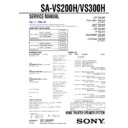 Sony SA-VS200H, SA-VS300H, SA-WVS200, SA-WVS300 Service Manual