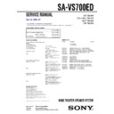 Sony SA-VS700ED Service Manual
