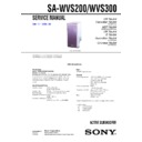 Sony SA-WVS200, SA-WVS300 Service Manual