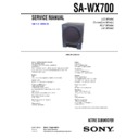Sony SA-WX700 Service Manual
