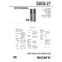 Sony SAVA-27 Service Manual