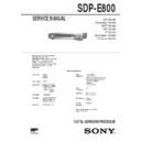 Sony SDP-E800 Service Manual