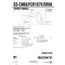 Sony SEN-R4820, SS-CN68, SS-FCR107V, SS-SR68, SS-W481CR, SS-W681CR Service Manual