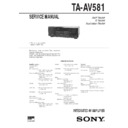 Sony SEN-T581, TA-AV581 Service Manual