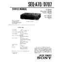 Sony SEQ-A70, SEQ-D707 Service Manual