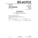 Sony SRS-A45, SRS-PC45 (serv.man3) Service Manual