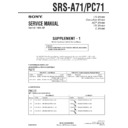 Sony SRS-A71, SRS-PC71 (serv.man3) Service Manual