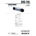 Sony SRS-T33 Service Manual